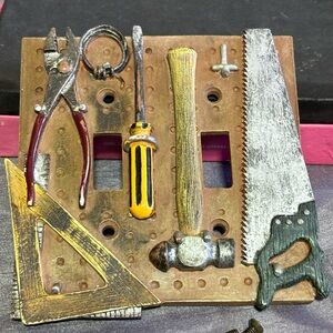 Double Toggle, Two Gang Light Switch Wall Plate, Tool Shed